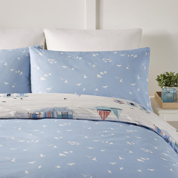 Fusion Beach Huts Duvet Cover Set - Blue