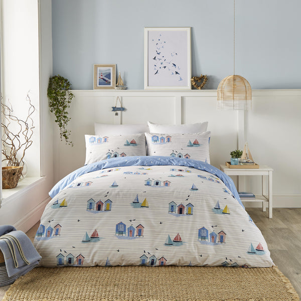 Fusion Beach Huts Duvet Cover Set - Blue