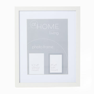 At Home White Picture Frame With Mount - Large