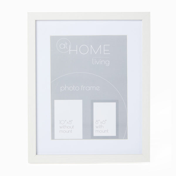 At Home White Picture Frame With Mount - Large