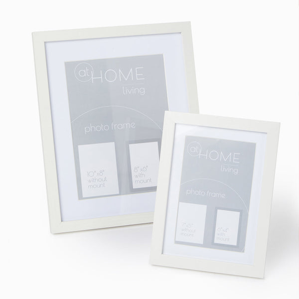 At Home White Picture Frame With Mount - Small
