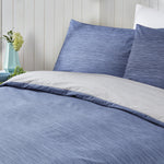 Fusion Bethan Reversible Duvet Cover Set - Navy Grey