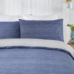 Fusion Bethan Reversible Duvet Cover Set - Navy Grey