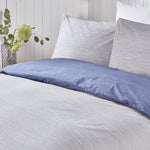 Fusion Bethan Reversible Duvet Cover Set - Navy Grey