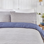 Fusion Bethan Reversible Duvet Cover Set - Navy Grey