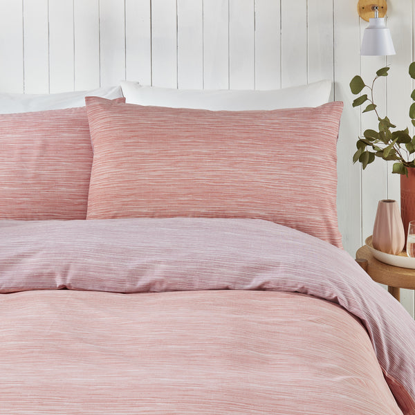 Fusion Bethan Reversible Duvet Cover Set - Rose Pink