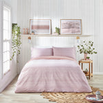 Fusion Bethan Reversible Duvet Cover Set - Rose Pink