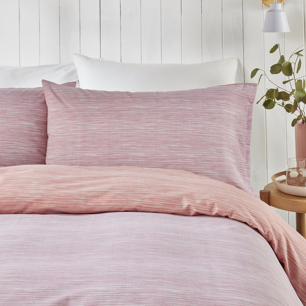 Fusion Bethan Reversible Duvet Cover Set - Rose Pink