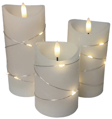 At Home LED Wax Flameless Candle 3pk