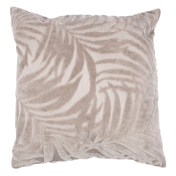 Palm Velvet Cushion 43cm Taupe