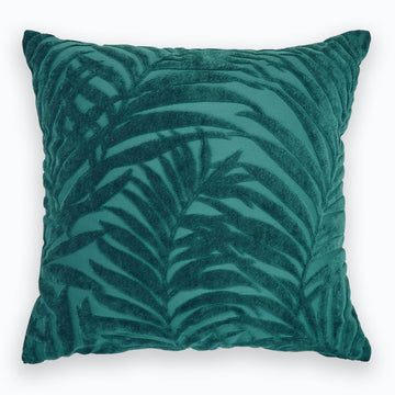 Palm Velvet Cushion 43cm Teal