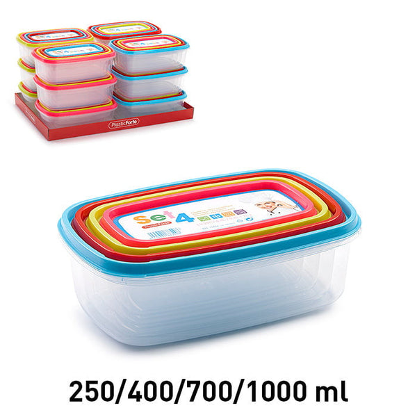 Food Storage Multi-Size Containers 4pk - Assorted