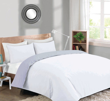 At Home Reversible Bed Set - Silver & White