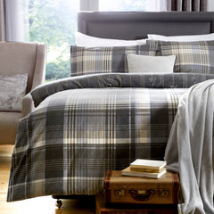 Dreams & Drapes Lodge Connolly Check Charcoal Duvet Cover Set