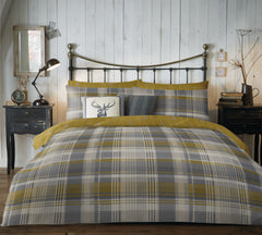 Dreams & Drapes Lodge Connolly Check Ochre Duvet Cover Set