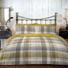 Dreams & Drapes Lodge Connolly Check Ochre Duvet Cover Set