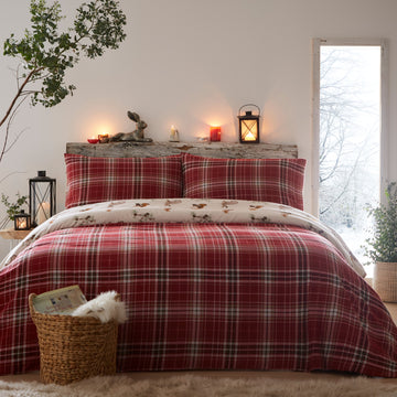 Dreams & Drapes Lodge Derwent Check Duvet Cover Set - Natural