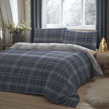 Dreams & Drapes Lodge Keswick Check Duvet Cover Set - Blue