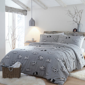 Fusion Snug Cosy Pig Duvet Cover Set - Grey