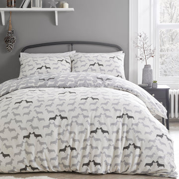 Fusion Snug Dudley Love Duvet Cover Set - Grey