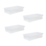 Crystal 42L U/bed Box & Lid Clear - Pack of 4