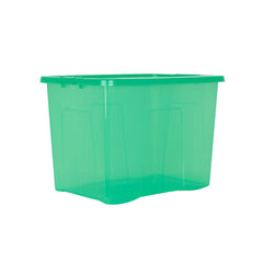 Pack of 4 Wham Crystal 80L Tinted Green Box and Lid