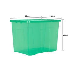 Pack of 4 Wham Crystal 80L Tinted Green Box and Lid
