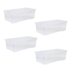 Crystal Pack of 4 62L Box and Lid Clear