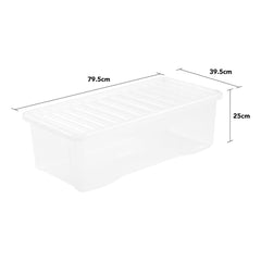 Crystal Pack of 4 62L Box and Lid Clear