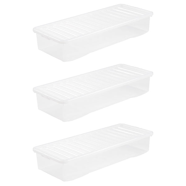 Crystal 55L Box & Lid Clear - Pack of 3