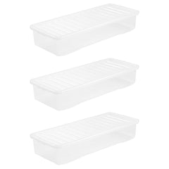 Crystal Pack of 3 55L Box and Lid Clear