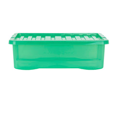 Pack of 5 Wham Crystal 32L Tinted Green Box and Lid
