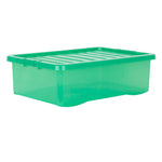 Wham Crystal 32L Box & Lid Tinted Green - Pack of 5