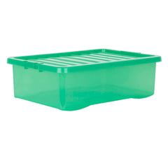 Pack of 5 Wham Crystal 32L Tinted Green Box and Lid