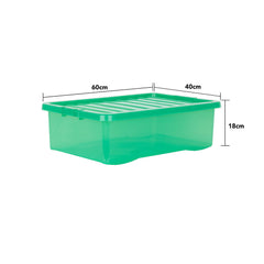 Pack of 5 Wham Crystal 32L Tinted Green Box and Lid