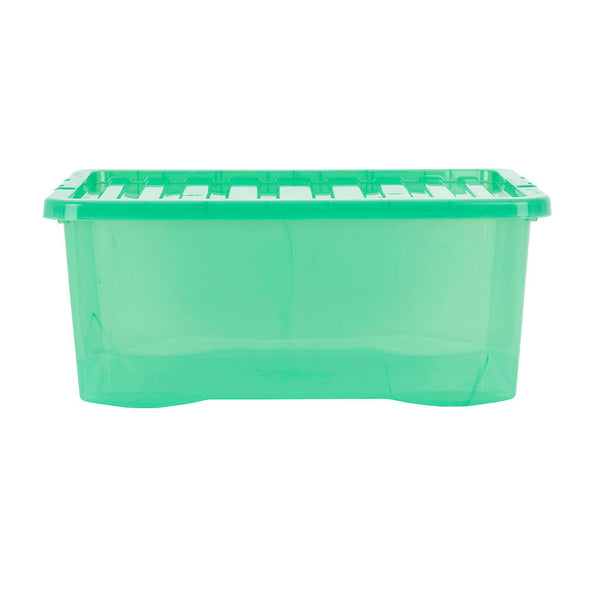 Wham Crystal 45L Box & Lid Tinted Green - Pack of 5