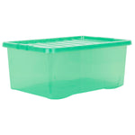 Wham Crystal 45L Box & Lid Tinted Green - Pack of 5