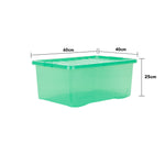 Wham Crystal 45L Box & Lid Tinted Green - Pack of 5