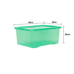 Pack of 5 Wham Crystal 45L Tinted Green Box and Lid