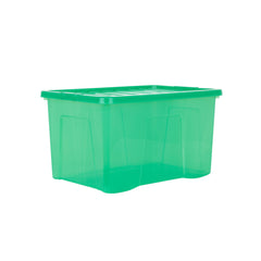 Pack of 5 Wham Crystal 60L Tinted Green Box and Lid