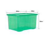 Wham Crystal 60L Box & Lid Tinted Green - Pack of 5