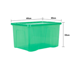 Pack of 5 Wham Crystal 60L Tinted Green Box and Lid