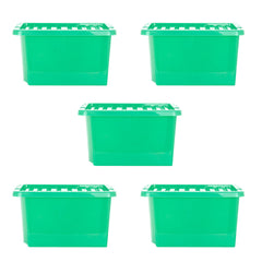 Pack of 5 Wham Crystal 28L Tinted Green Box and Lid