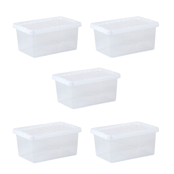 Wham Crystal 11L Box & Lid - Pack of 5