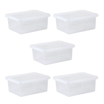 Wham Crystal 17L Box & Lid - Pack of 5