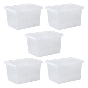 Wham Crystal 25L Box & Lid - Pack of 5