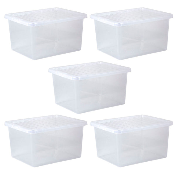 Wham Crystal 37L Box & Lid - Pack of 5