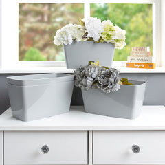 Studio Pack of 4 30cm Cool Grey Rectangular Planter