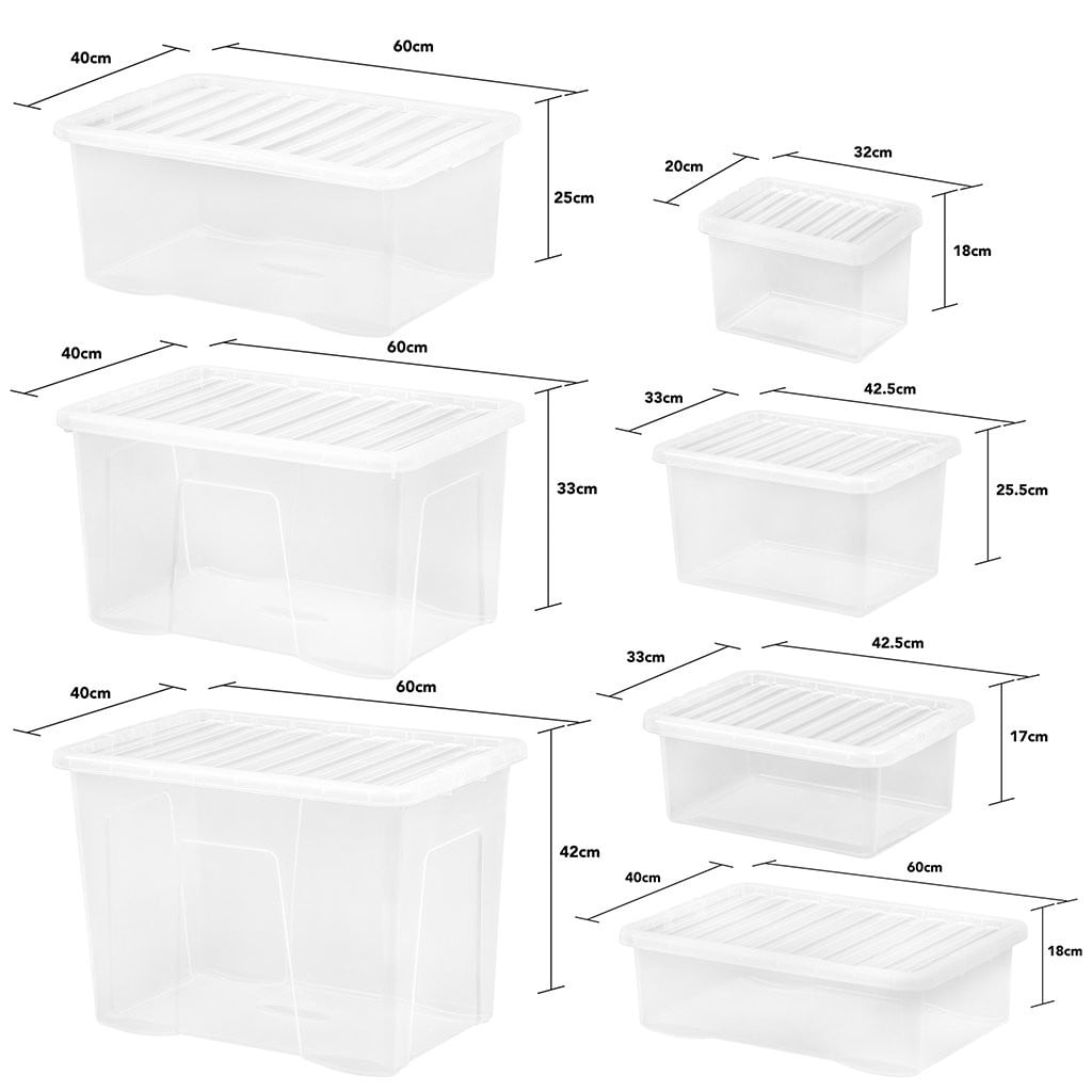 WHAM Crystal Box mit Deckel - 60 Liter - 60 x 40 x 33 cm