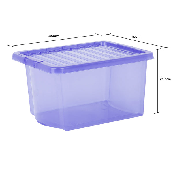 Wham Crystal 28L Box & Lid Tinted Blue - Pack of 5